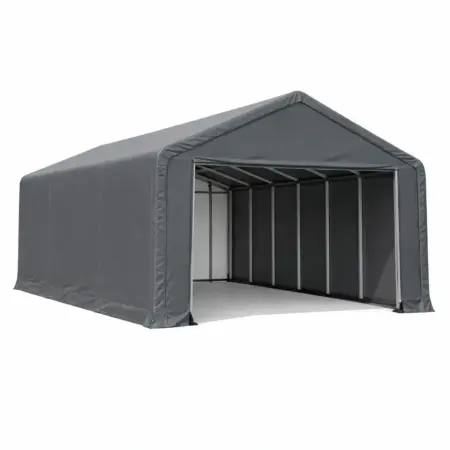 Tettoia per auto tenda garage in acciaio e polietilene di colore grigio dimensioni 600 x 300 x 250 cm