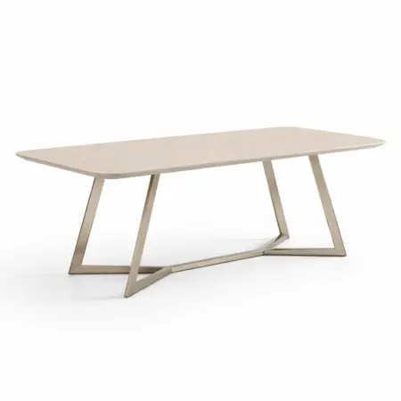 Tavolo da pranzo rettangolare in legno e metallo di colore beige dimensioni 200 x 100 x 75 cm